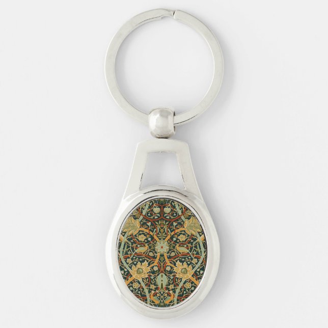 Chaveiro Padrão de Tapeçaria da Floresta de William Morris: (Frente)