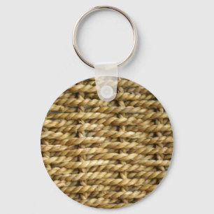 Chaveiro Padrão de tecelagem do cesto de sisal