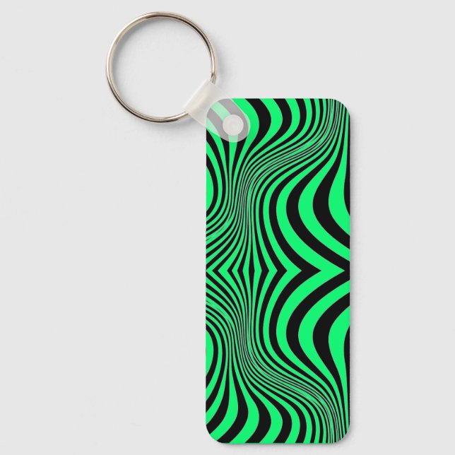 Chaveiro Padrão de Textura de Impressão de Pele de Zebra (Frente)