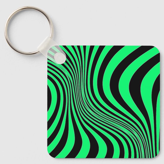 Chaveiro Padrão de Textura de Impressão de Pele de Zebra (Frente)