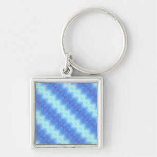 Chaveiro Padrão de Textura de Stripe do Knit Azul Aqua