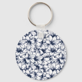 Chaveiro Padrão de Tinta Lily Flower Desenhada