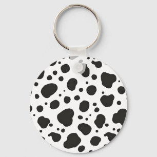 Chaveiro Padrão de Vaca Preto e Branco