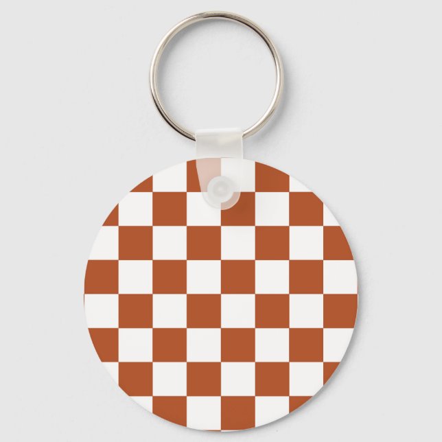 Chaveiro Padrão de Verificação Branco Castanho (Frente)