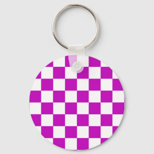 Chaveiro Padrão de Verificação Branco Roxo