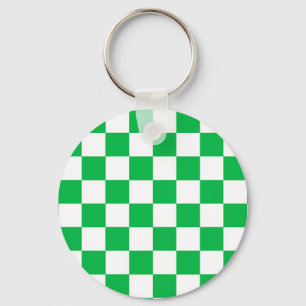 Chaveiro Padrão de Verificação Branco Verde