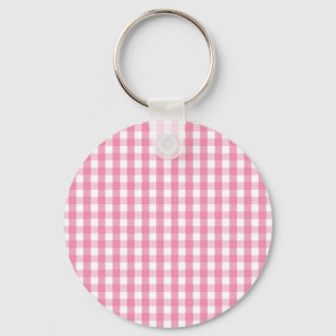 Chaveiro Padrão de Verificação de Gingham Rosa