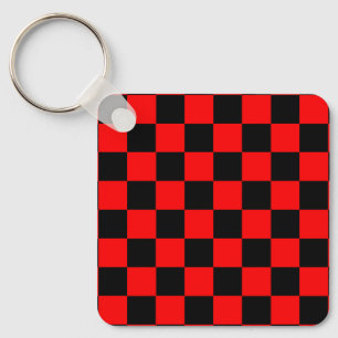 Chaveiro Padrão de Xadrez Xadrez Vermelho e Preto