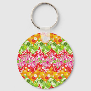 Chaveiro Padrão de zigue de verão colorido