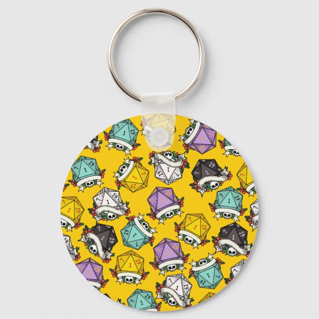 Chaveiro Padrão do Conjunto de Dados D20 (Frente)