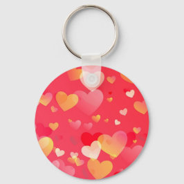 Chaveiro Padrão do Coração Vermelho Trendy