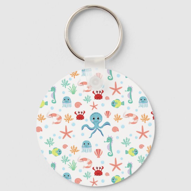 Chaveiro Padrão do mundo do mar (Frente)