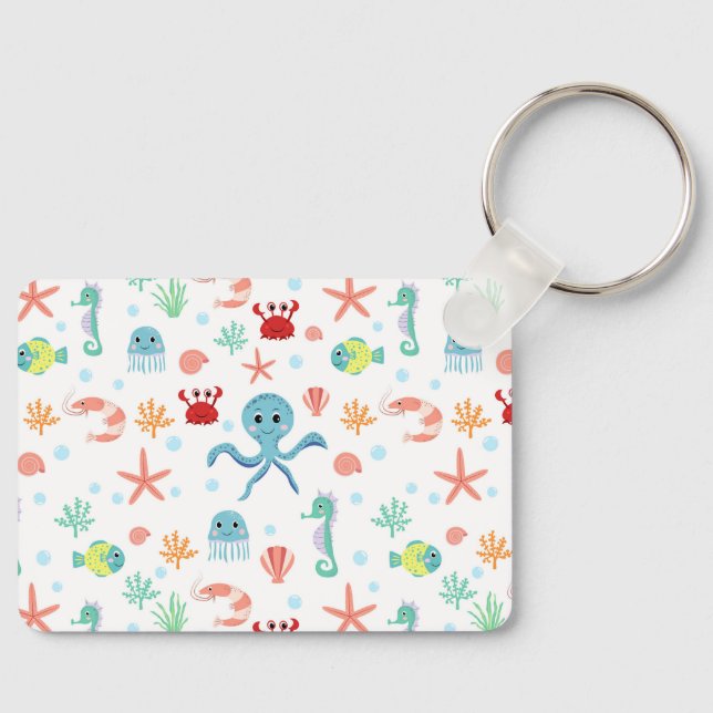 Chaveiro Padrão do mundo do mar (Frente)