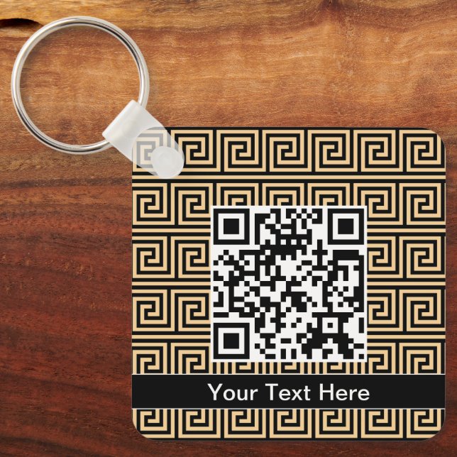 Chaveiro Padrão dos Quadrados-Chave Gregos Meander Brown (Frente)