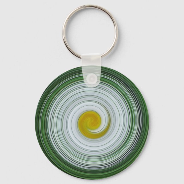 Chaveiro Padrão espiral branco, amarelo, verde (Frente)