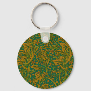 Chaveiro Padrão Floral Arcadia de William Morris Verde Dour