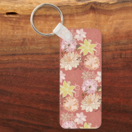 Chaveiro Padrão Floral Boho Rústico