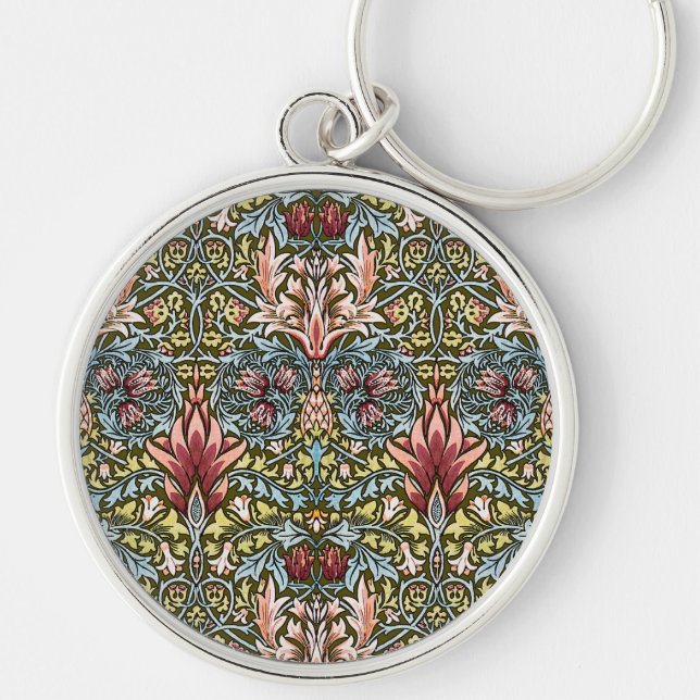 Chaveiro Padrão Floral Cabeça de Cobra de William Morris (Frente)