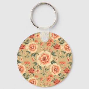 Chaveiro padrão floral cor-de-rosa poeirento suave