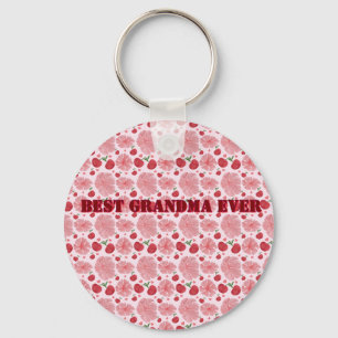 Chaveiro Padrão Floral de Cerejeira em Aquarela Personaliza