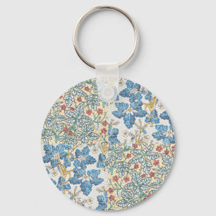 Chaveiro Padrão Floral de Gerânio Selvagem Art Nouveau Anti