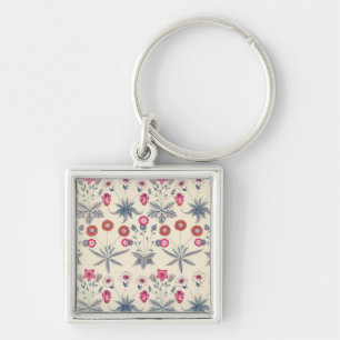 Chaveiro Padrão Floral de Margarida William Morris Vermelho