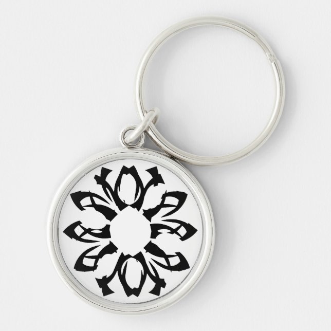 Chaveiro Padrão Floral de Um Elemento (Frente)