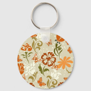 Chaveiro Padrão Floral Moderno bonito