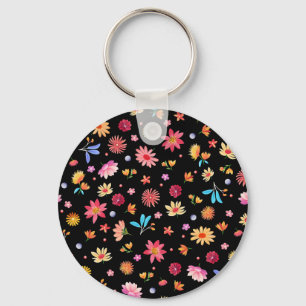 Chaveiro Padrão Floral Whimsical