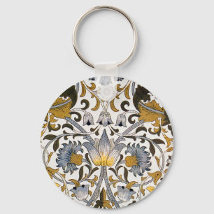 Chaveiro Padrão Floral William Morris Lodden: Azul Ouro