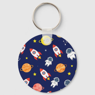 Chaveiro Padrão Fofo de Explorador Espacial Infantil