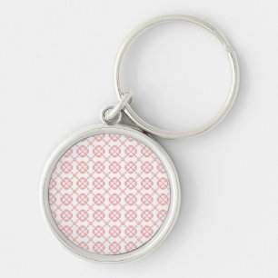 Chaveiro Padrão Fofo de Menina Rosa e Branco
