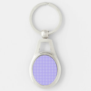 Chaveiro Padrão Geométrico Azul e Branco de Vinca