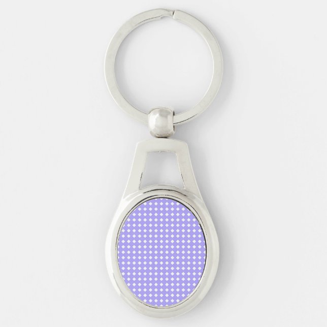 Chaveiro Padrão Geométrico Azul e Branco de Vinca (Frente)