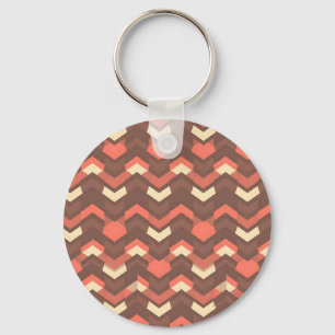 Chaveiro Padrão Geométrico Chevron Retro Moderno de Meados