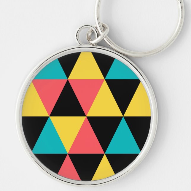Chaveiro Padrão geométrico colorido e retrógrado (Frente)