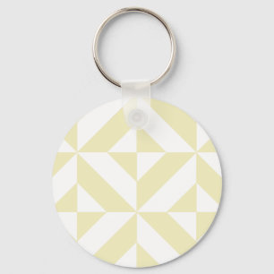 Chaveiro Padrão geométrico Dourado pálido do cubo deco