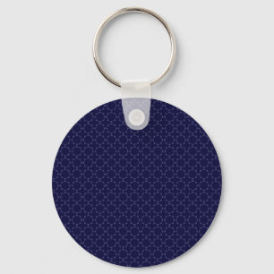 Chaveiro Padrão Geométrico Islâmico Azul Escuro