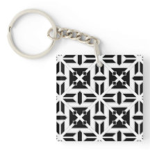 Padrão Geométrico Preto e Branco Elegante