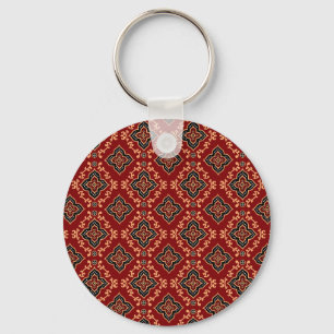 Chaveiro Padrão Geométrico Vermelho/Impressão indiano