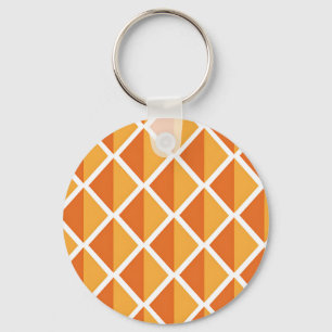 Chaveiro Padrão Harlequim Diamante Laranja Retrô