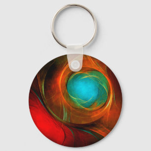 Chaveiro Padrão Legal de Abstrato de Arte Fina Azul Moderna