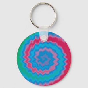 Chaveiro Padrão legal de espiral retro funky com ranhura t