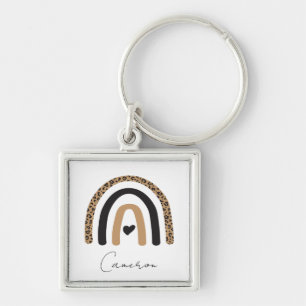 Chaveiro Padrão-Leopardo Cotovelo-Arco-Íris