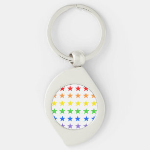 Chaveiro Padrão Moderno de Estrelas Coloridas