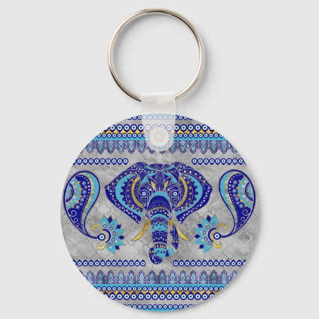 Chaveiro Padrão Ornamental do Elefante mau (Frente)