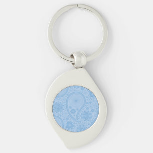 Chaveiro Padrão paisley azul