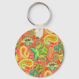 Chaveiro Padrão paisley contínuo colorido fofo