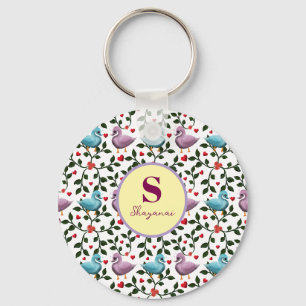 Chaveiro Padrão personalizado de pássaros customizado