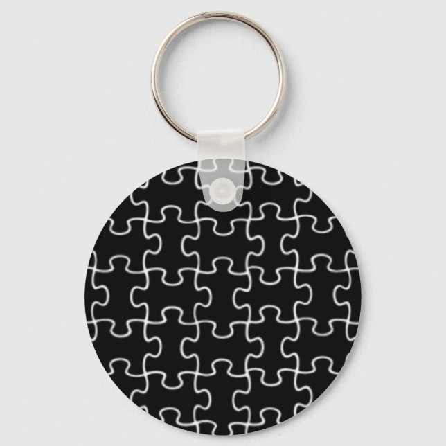 Chaveiro padrão quebra-cabeça preto (Frente)